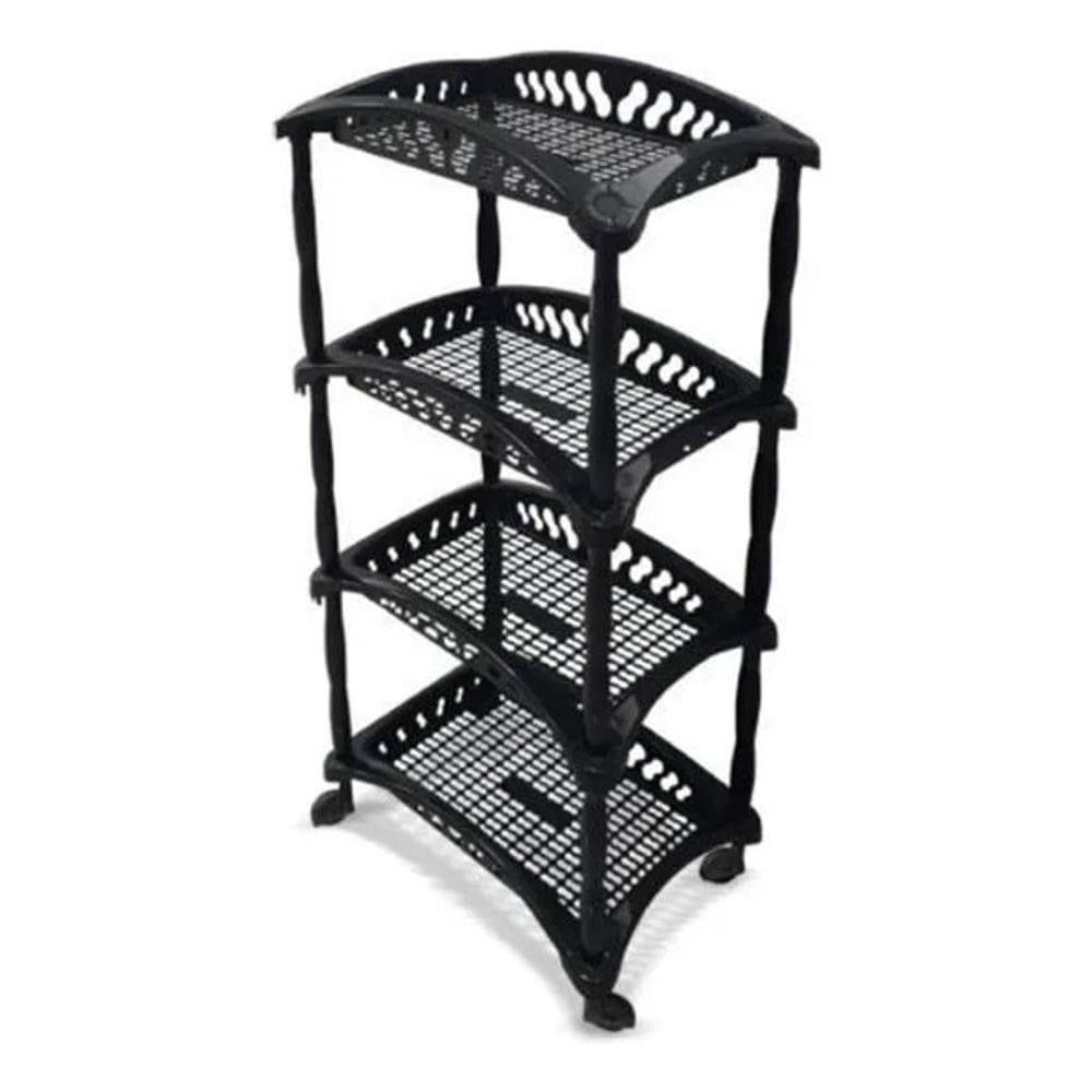 2X Fruteira Chão Plástico Cesto Organizador 4 Andares