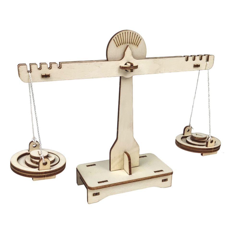 Kit científico Balance Scale feito à mão em madeira para crianças