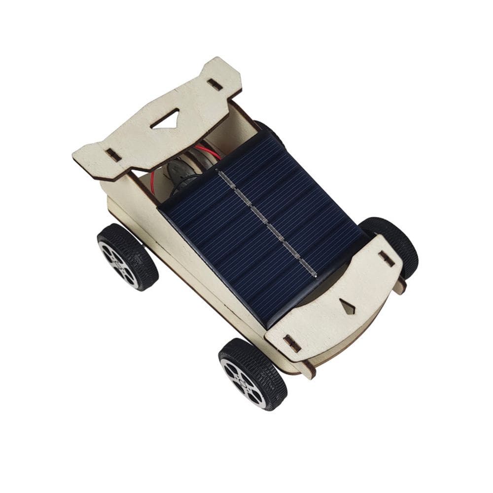Modificação de carro solar de madeira para experiências científicas STEM para crianças