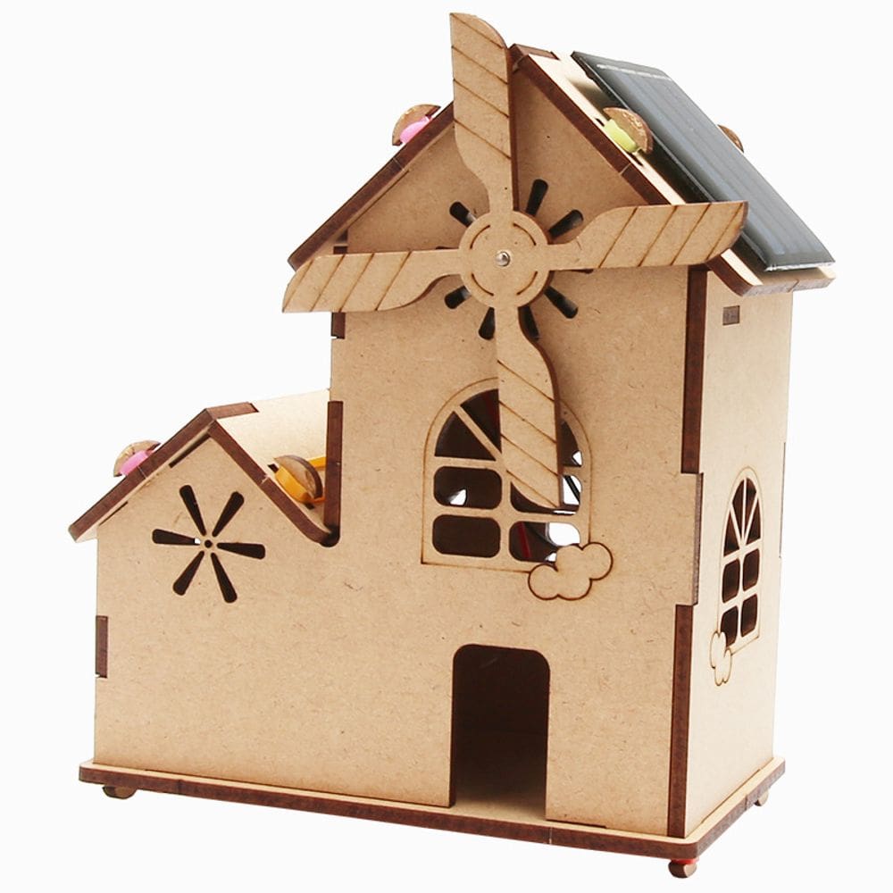 Kit de experimentos científicos: casa solar de madeira DIY para crianças