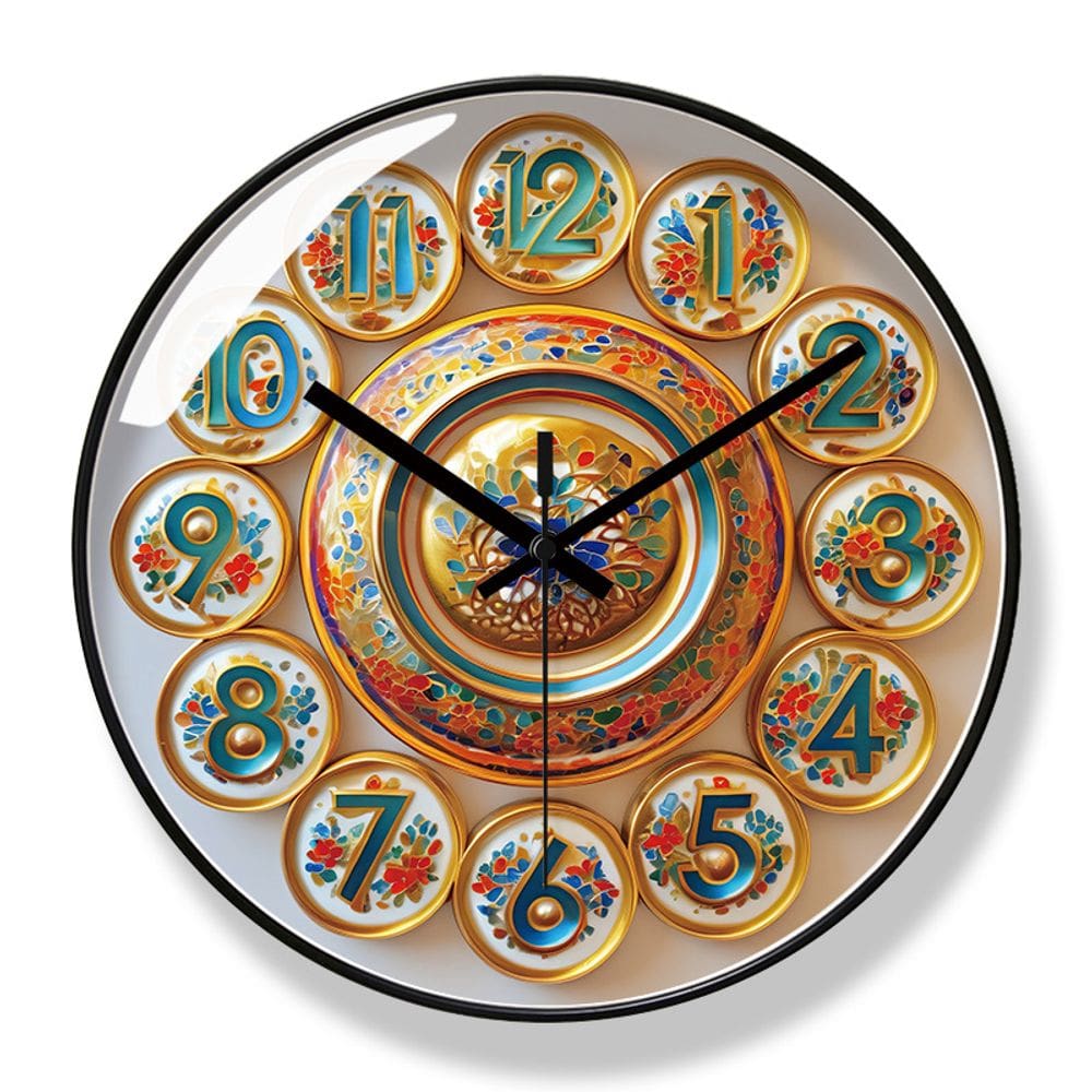 Relógio de parede vintage em estilo chinês de 30 cm silencioso sem tique-taque