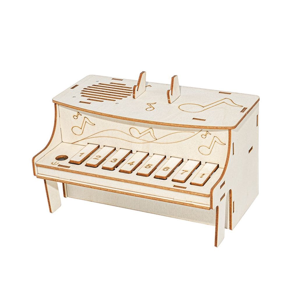 Experimentos científicos de piano eletrônico de madeira para crianças