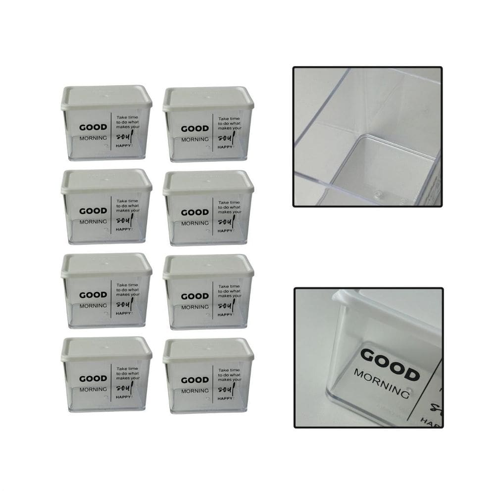 Kit 8 Potes Herméticos Organizadores Alimentos Sabão 370Ml