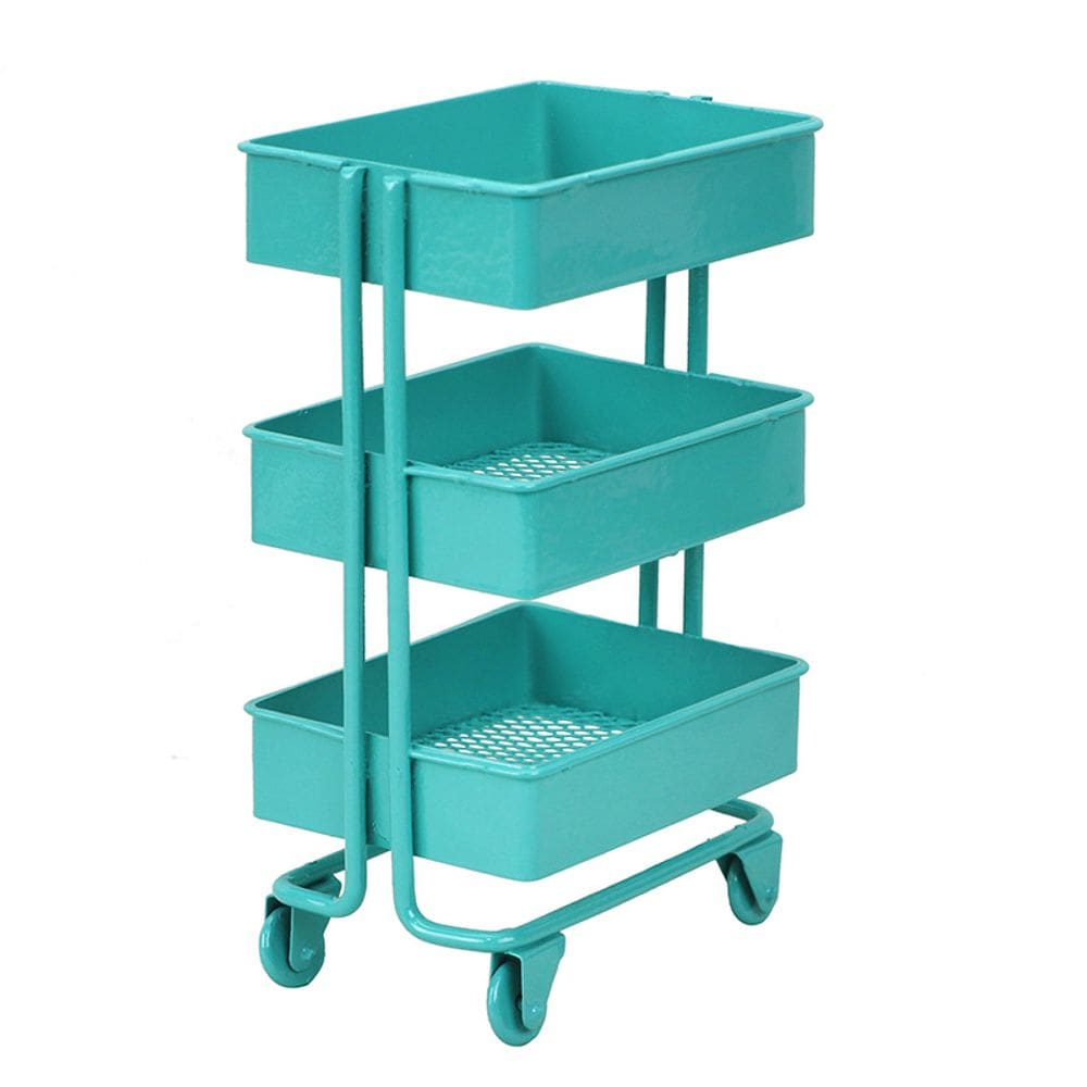 Carrinho de armazenamento de metal para móveis de casa de bonecas em miniatura em escala 1:12