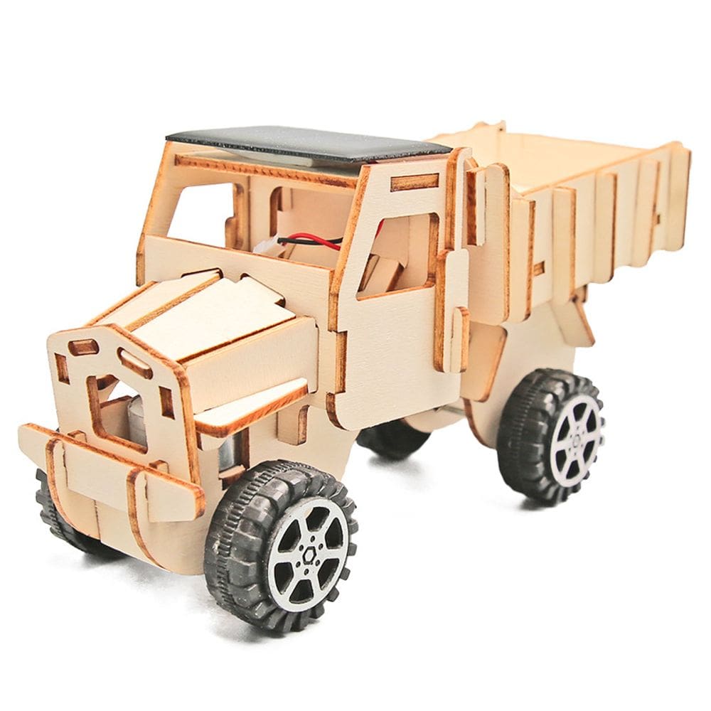 Kit de experimentos científicos Caminhão solar de madeira DIY para crianças