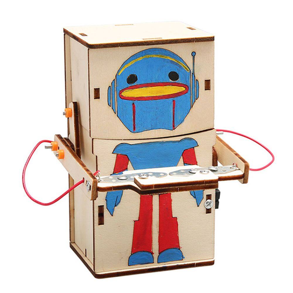Kit de robô comedor de moedas da Science Experiments para crianças Wood
