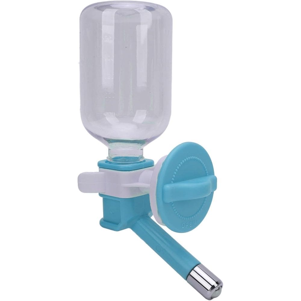 Alimentador suspenso para garrafas de água para animais de estimação 250 ml, sem gotejamento, para cães, azul