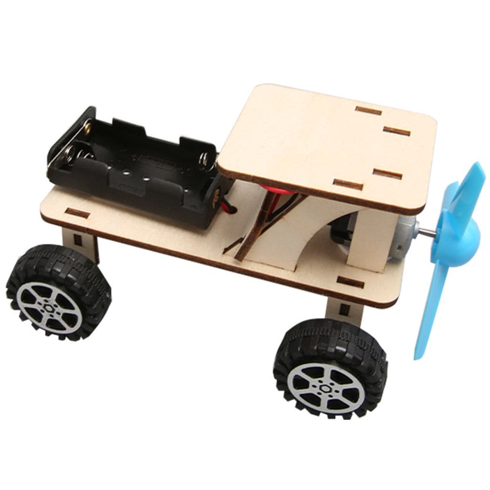 Kit de experimentos científicos DIY Carro movido a vento de madeira para crianças maiores de 8 anos