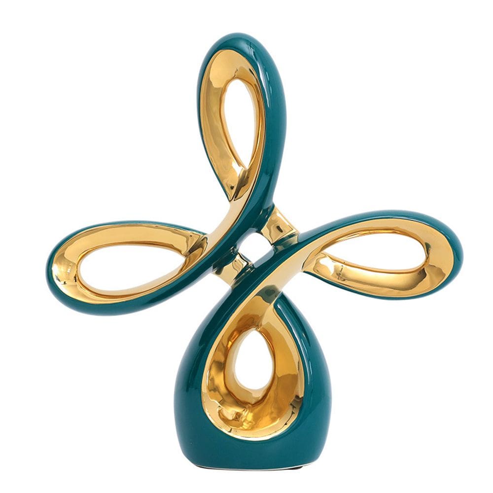 Escultura, cerâmica moderna, nó chinês, arte abstrata 20x30cm