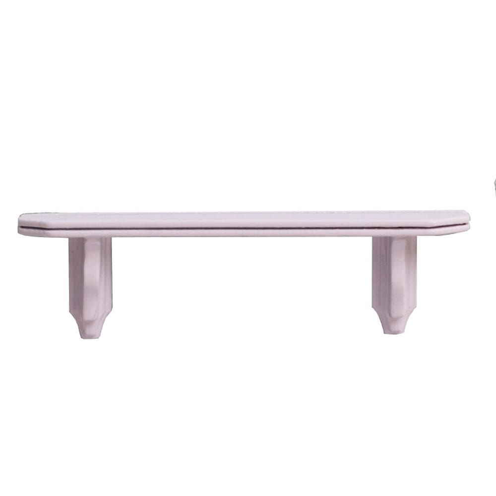 Prateleira de casa de bonecas em miniatura, parede de madeira branca em escala 1:12