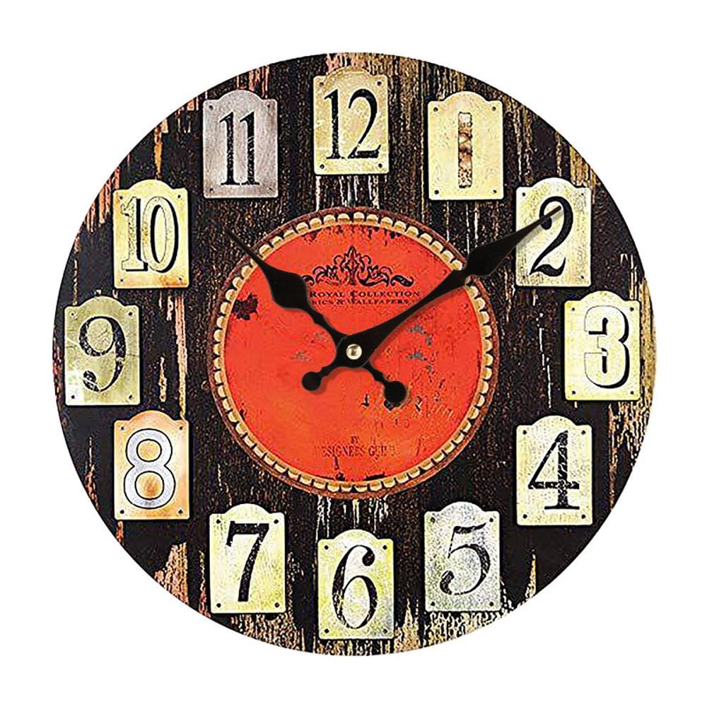 Relógio de parede Vintage Royal Collection 30cm MDF Silent Movement