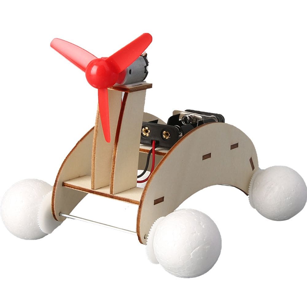 Kit de ciência de carros anfíbios de madeira DIY STEM para crianças