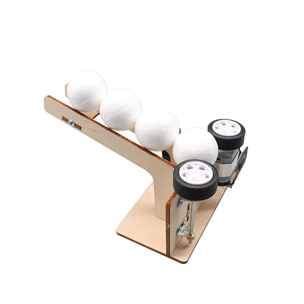 Kit de experimentos científicos: lançador de bolas DIY de madeira para crianças