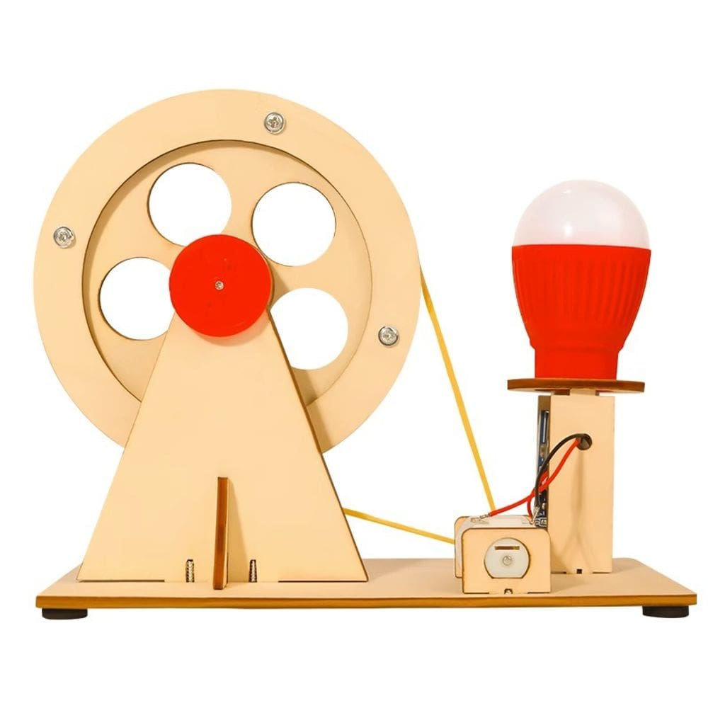Kit de aprendizagem de experimentos científicos STEM Wooden Hand Crank Gen