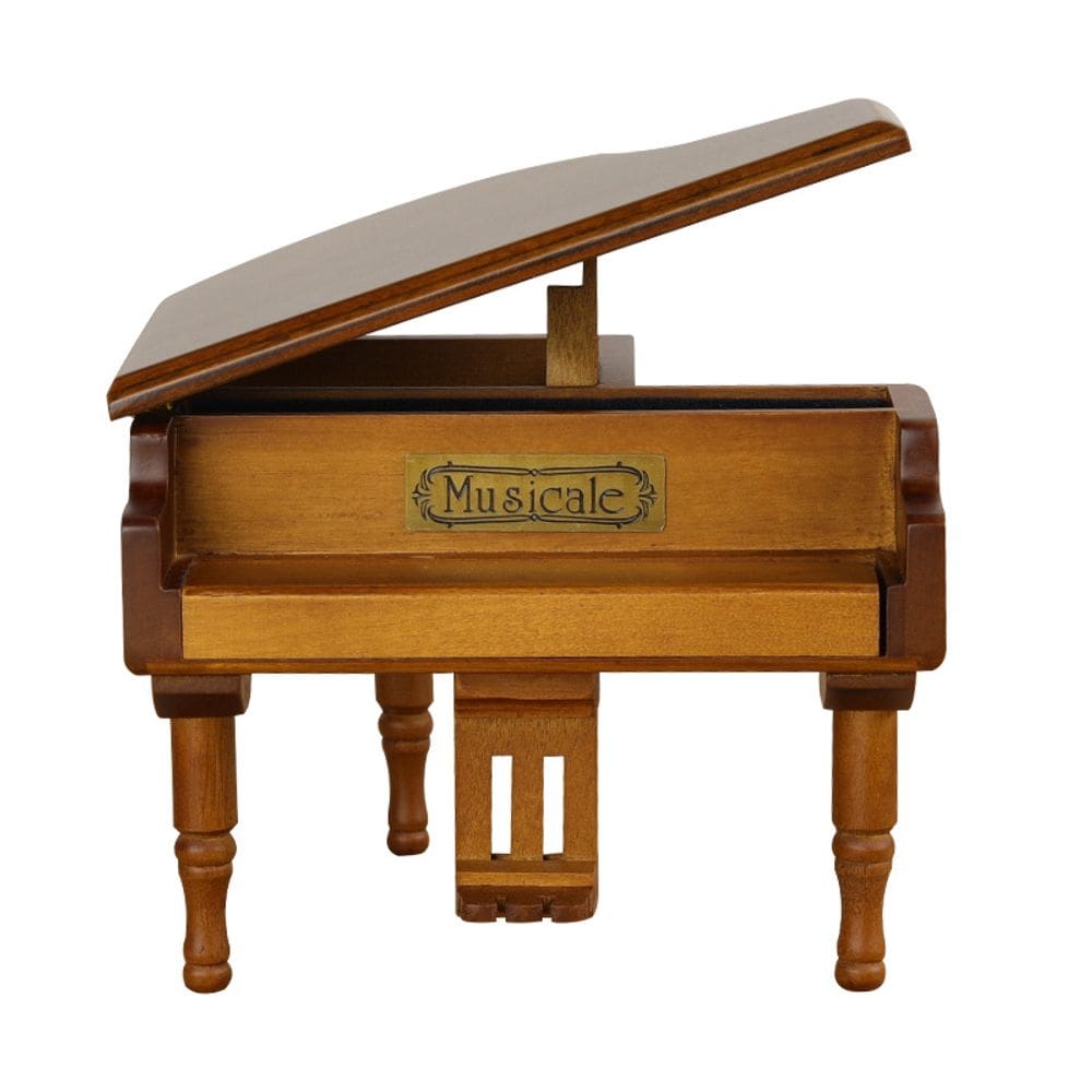 Caixa de música para piano de madeira tocando Canon com opção de gravação