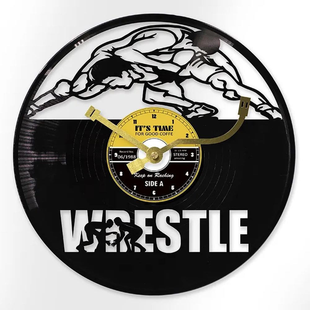 Relógio de parede Wrestling Vinyl Disc Non-Ticking 30cm