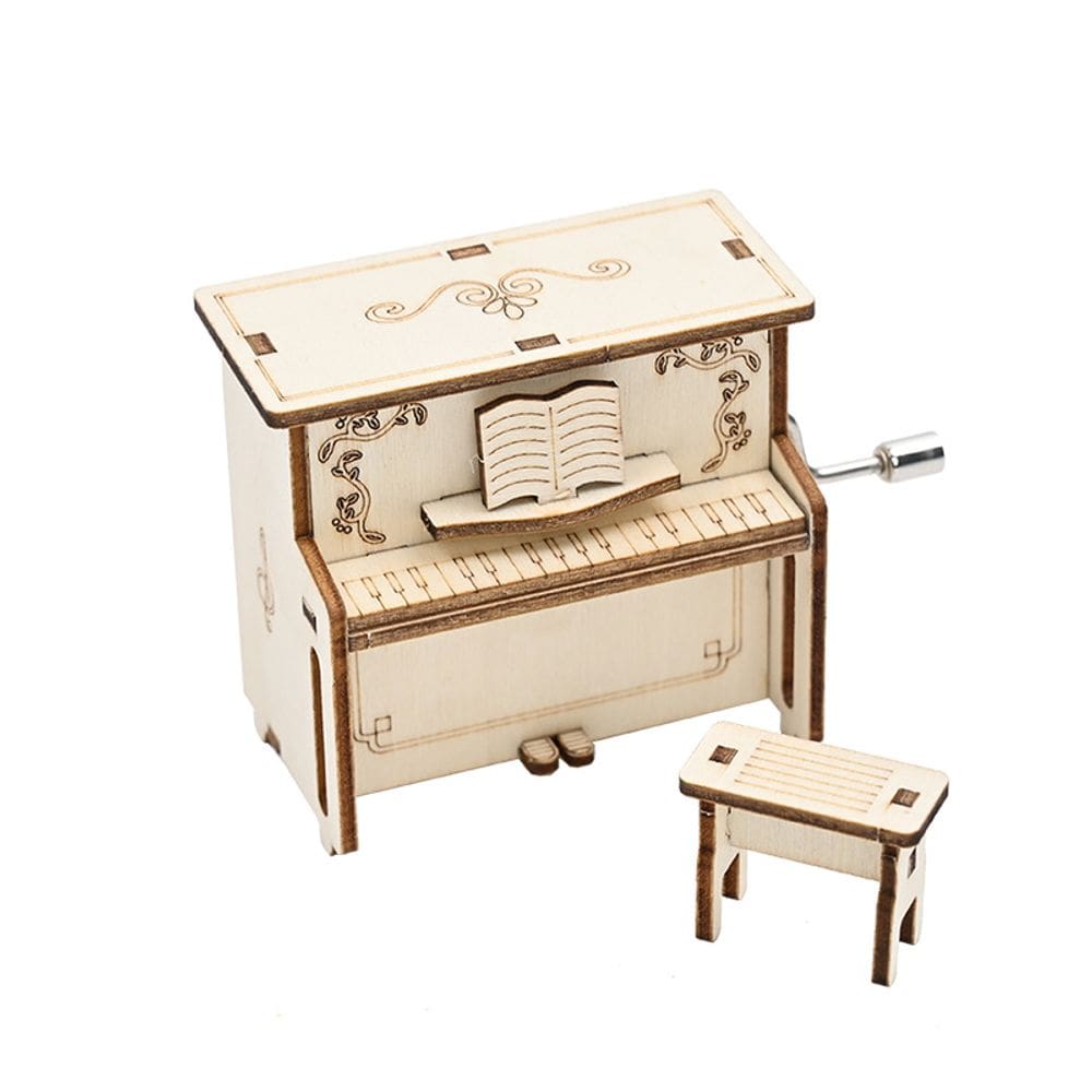Kit de experimentos científicos Caixa de música para piano de madeira DIY 6,5 cm