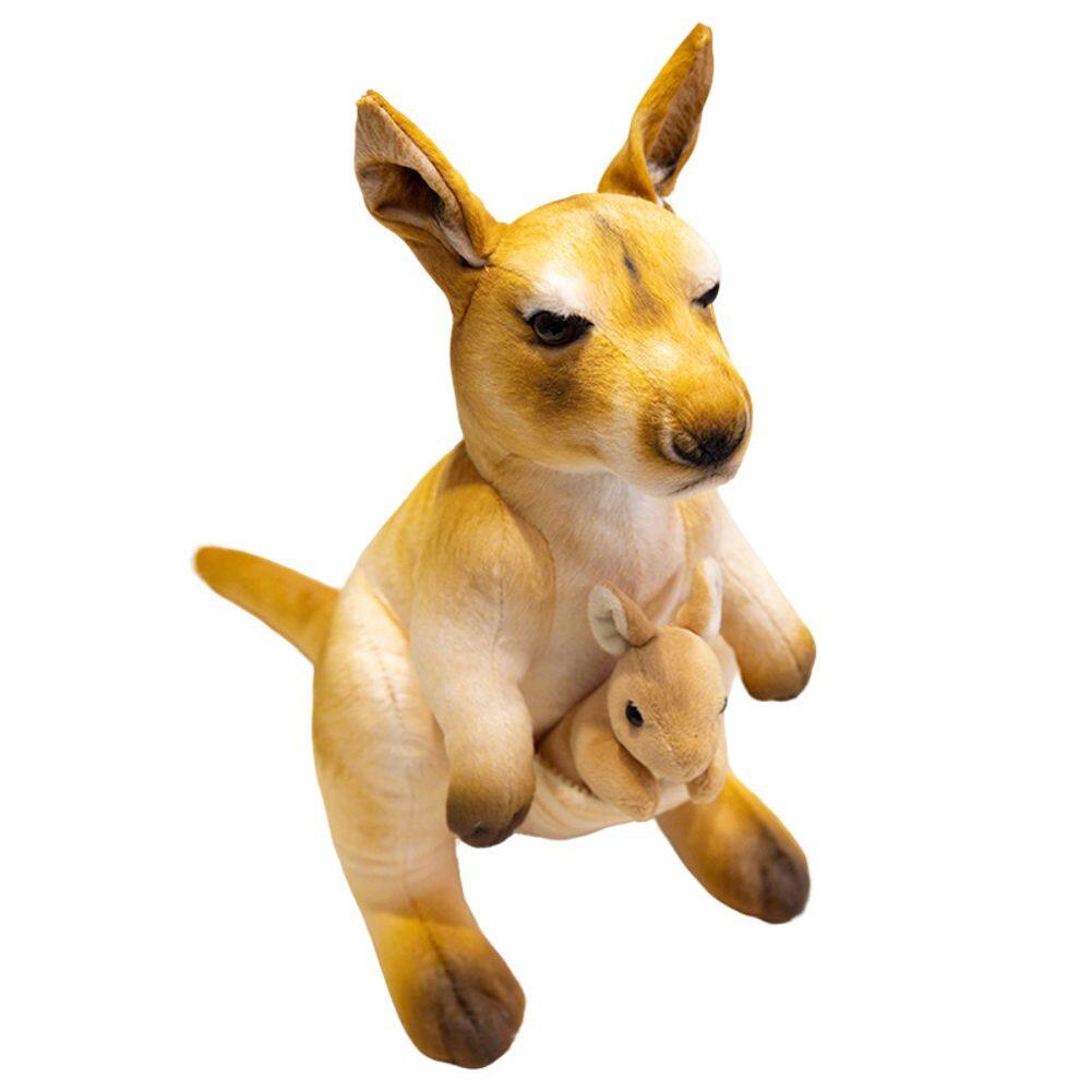 Brinquedo de pelúcia Canguru realista com boneca 35x38cm
