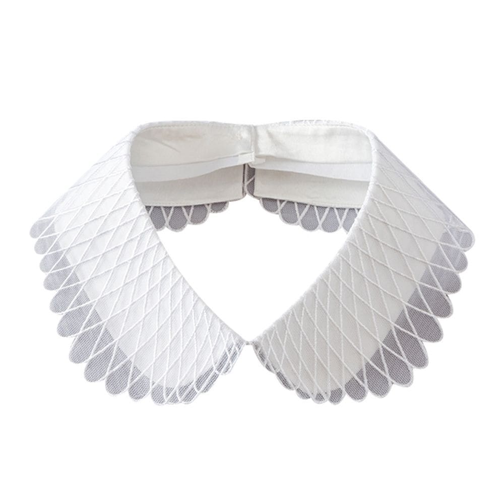 Colarinho falso, coleiras removíveis, padrão de malha de diamante para mulheres