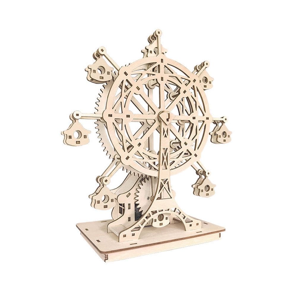 Kit de quebra-cabeça DIY de madeira Music Box Ferris Wheel 32x24x4cm