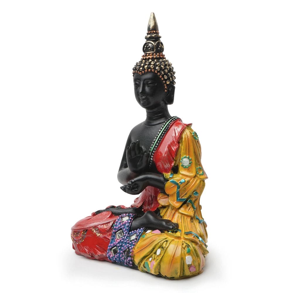 Escultura: Estátua de Buda, resina de estilo tailandês, 12 cm, colorida