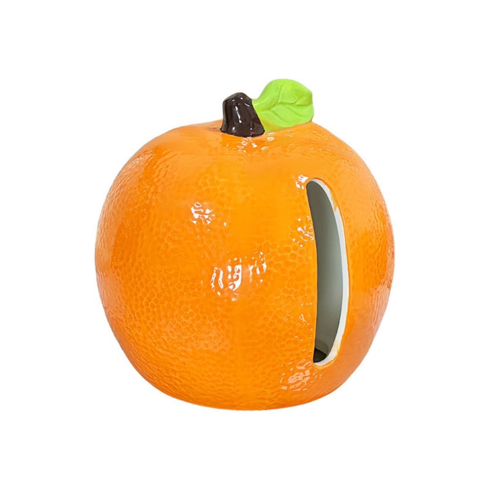 Tampa de caixa de lenços em cerâmica em forma de laranja fofa para decoração de casa