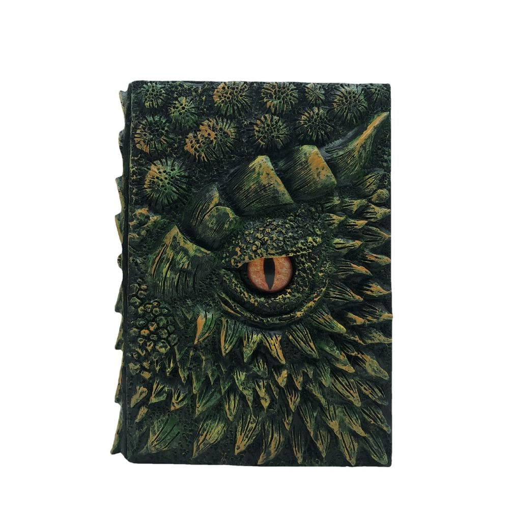 Ornamento de escultura em resina de livro Dragon Eye 820g 19,5x15cm