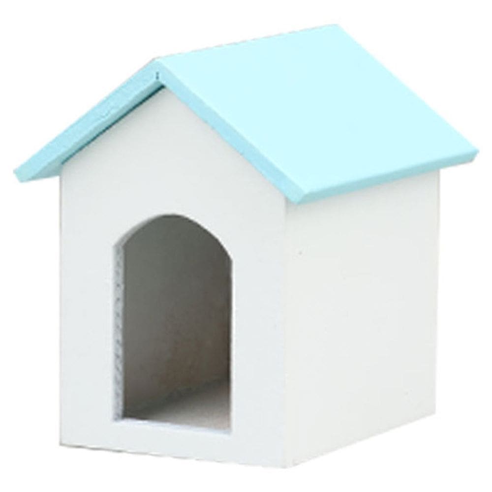 Casa de cachorro em miniatura para casa de bonecas Miniho de madeira em escala 1:12