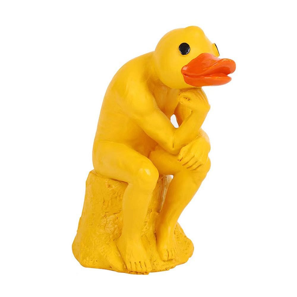 Estátua de escultura Thinking Duck Creative Resin 15cm