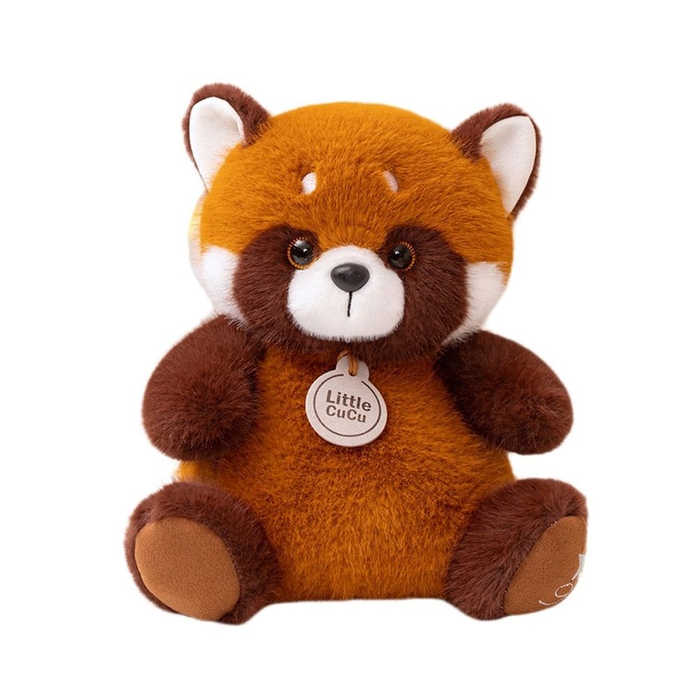 Desenho de boneca panda vermelha de pelúcia de pelúcia Little CuCu de 14 cm