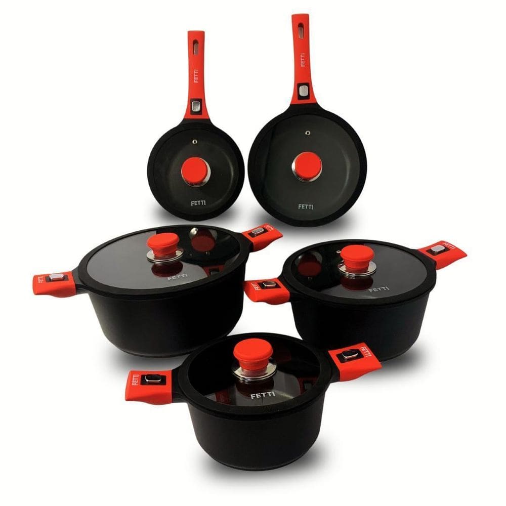 Conjunto De Panelas Fetti Yaizu 5 Peças Antiaderente Indução