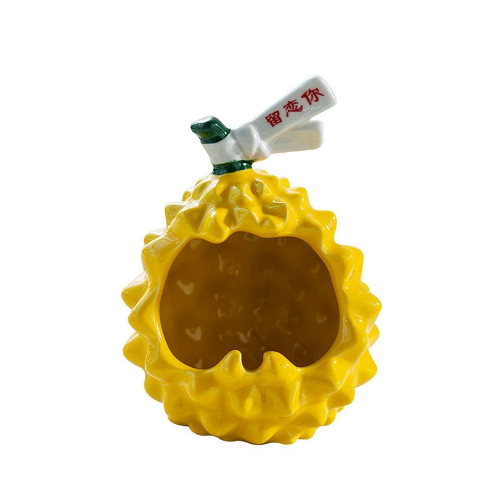 Cinzeiro cerâmico em forma de Durian 300g 11x10x15cm para fumantes