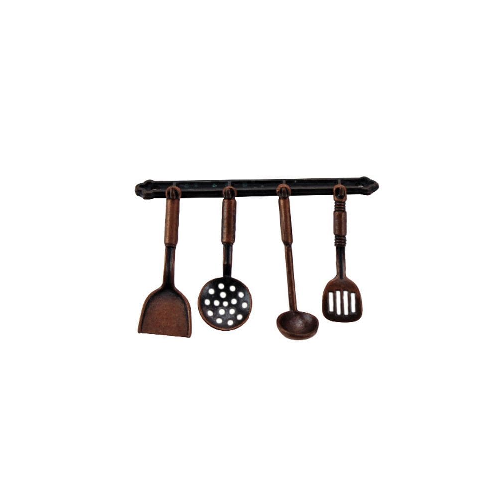 Conjunto de utensílios de cozinha em miniatura em escala 1:12 para casa de bonecas