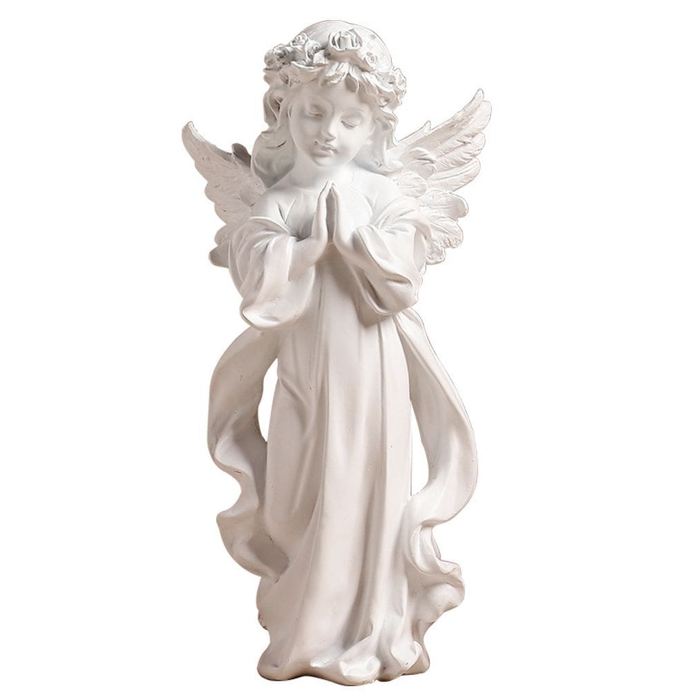 Estátua orando anjo, menina, resina, decoração de estilo nórdico de 15 cm