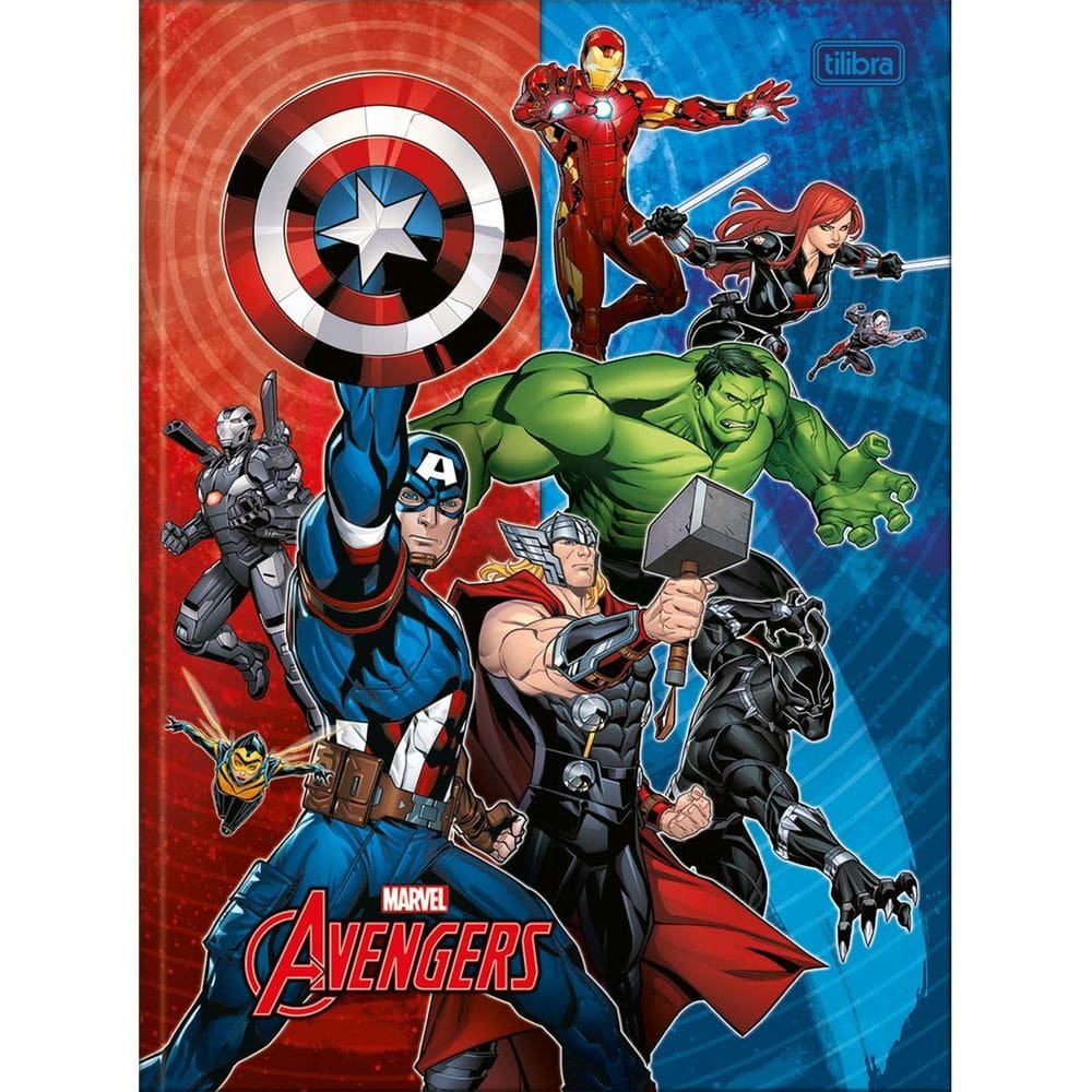 Caderno Brochura Grande Universitário Avengers Vingadores 48 Folhas Capa Dura Tilibra