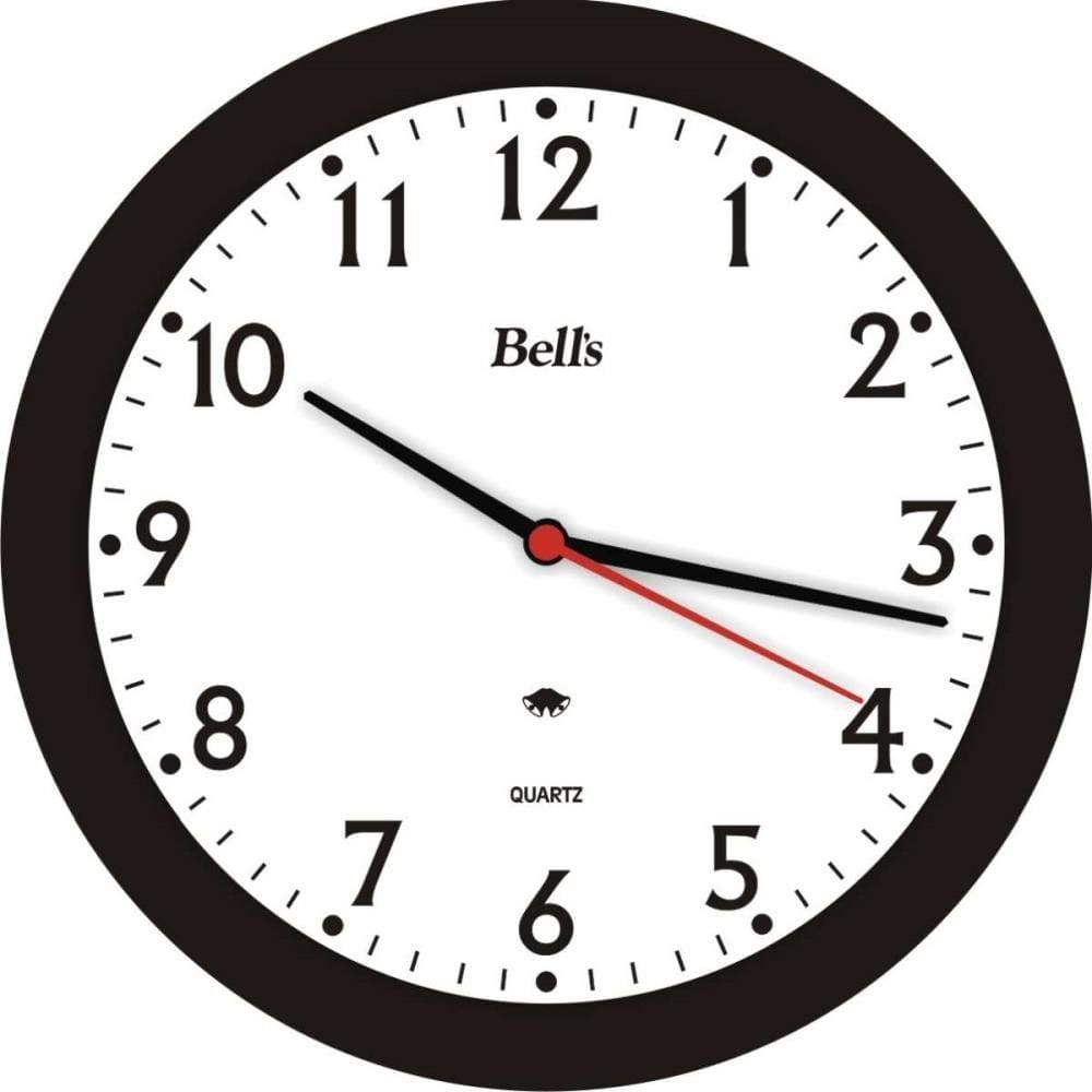 Relógio de Parede Redondo Econômico Preto 21,7cm - Bells