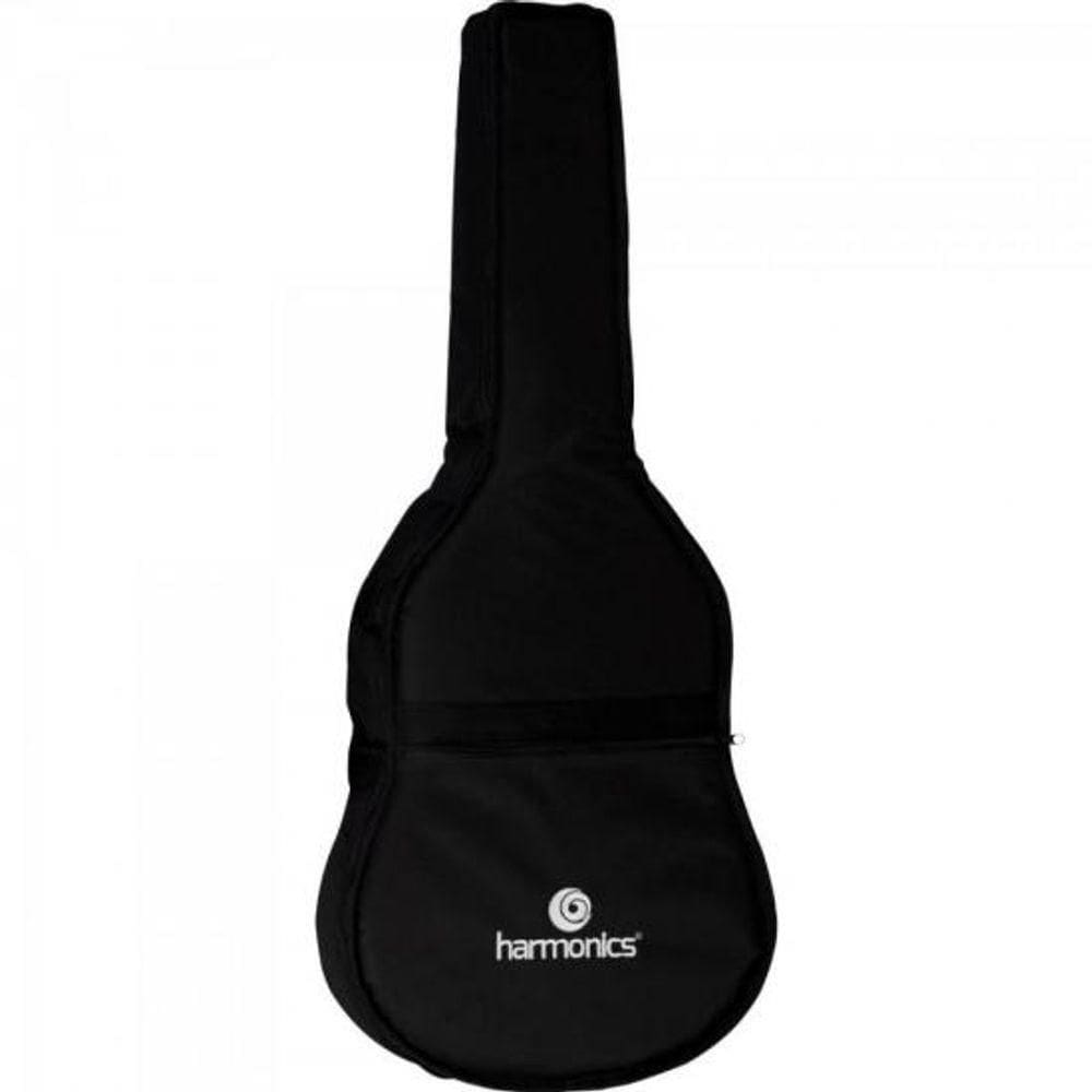 Capa Para Violão Folk Harmonics Nylon Luxo Preta [f002]