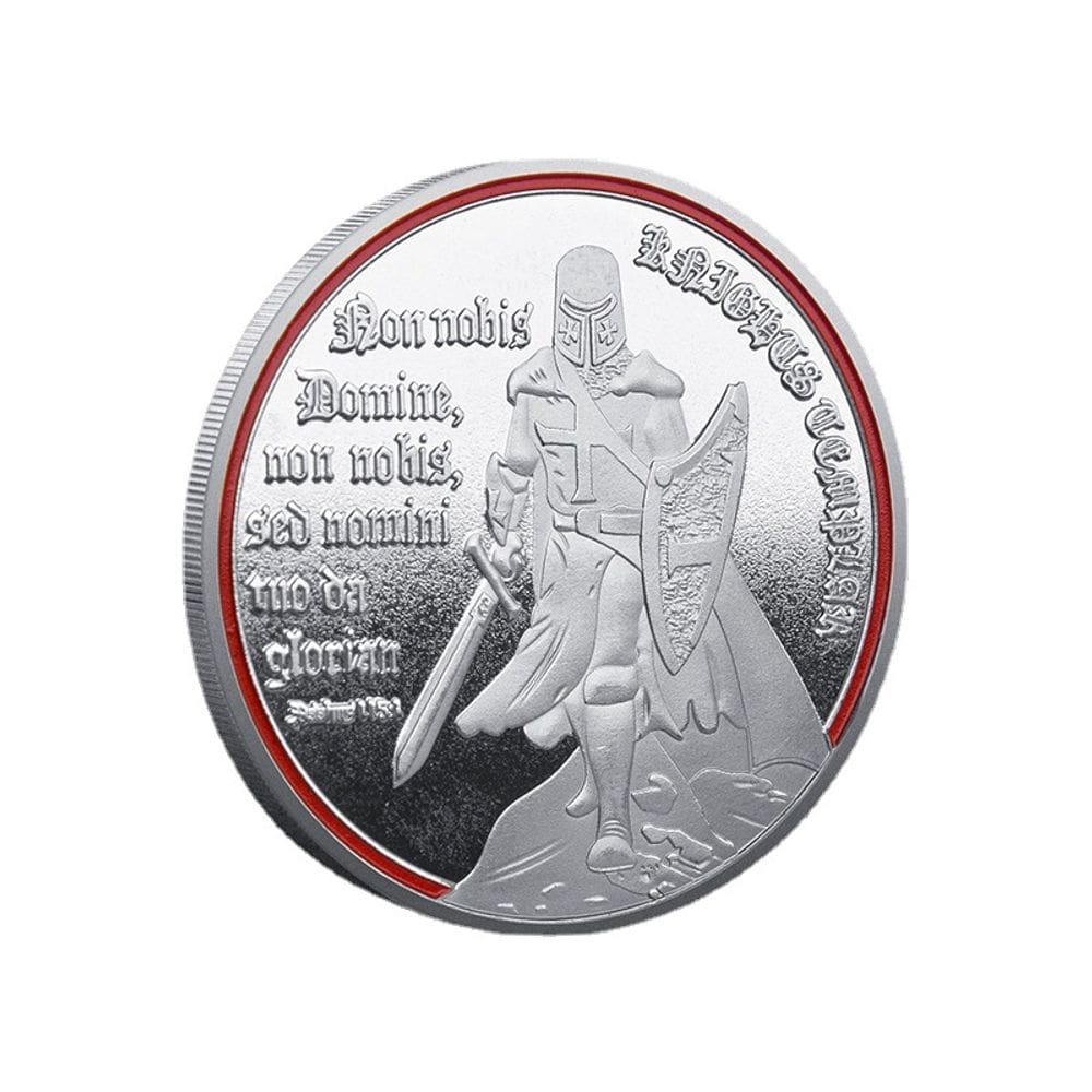 Moeda comemorativa: Cavaleiro Templário, Guerreiro Medieval, Ferro