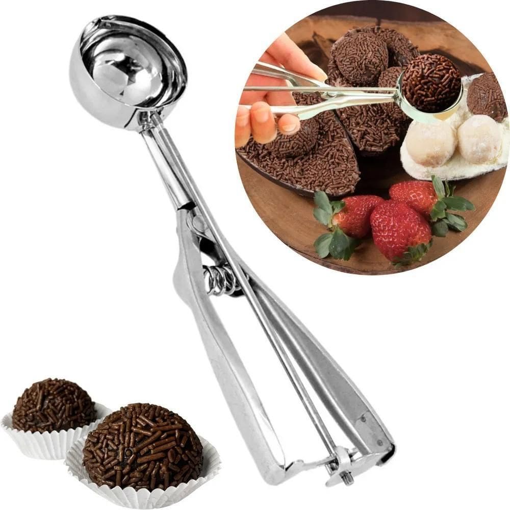 2X Colher Ejetor Doces Brigadeiro Beijinho Sorvete 3,5 Cm 30