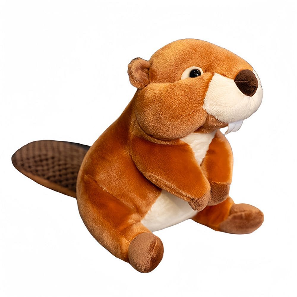 Boneca de desenho animado de pelúcia Cute Beaver de 20 cm realista