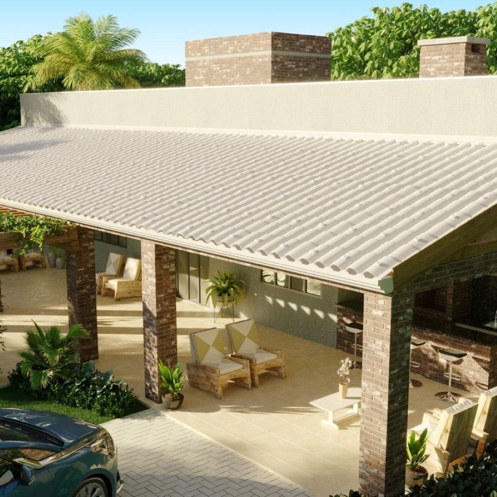 Telha Pvc Colonial 2,30x86cm Modelo Colonial Permatti Cinza