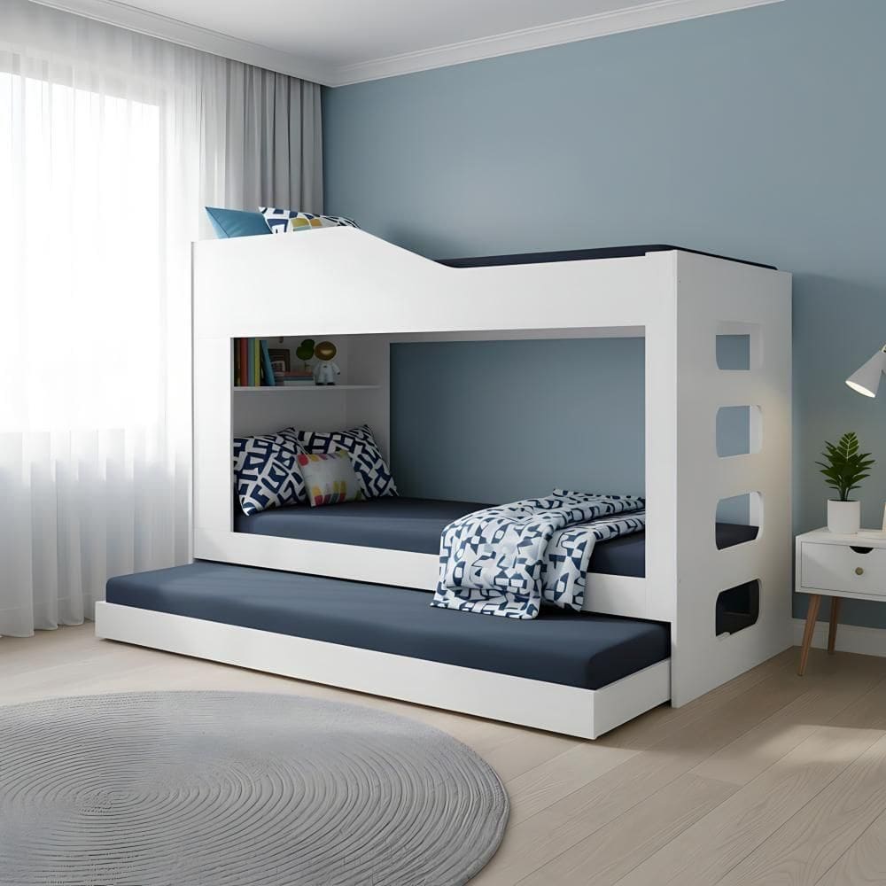 Beliche Treliche Cama Auxiliar 2 Em 1 Com Prateleira - Branco Branco