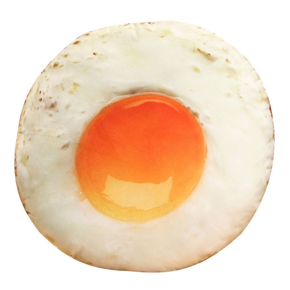Brinquedo de pelúcia Fried Egg Soft Recheado Desenho Animado 40cm