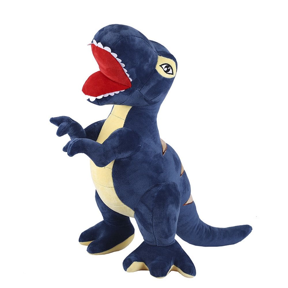 Boneca de dinossauro T-Rex de desenho animado de pelúcia azul 45 cm para crianças