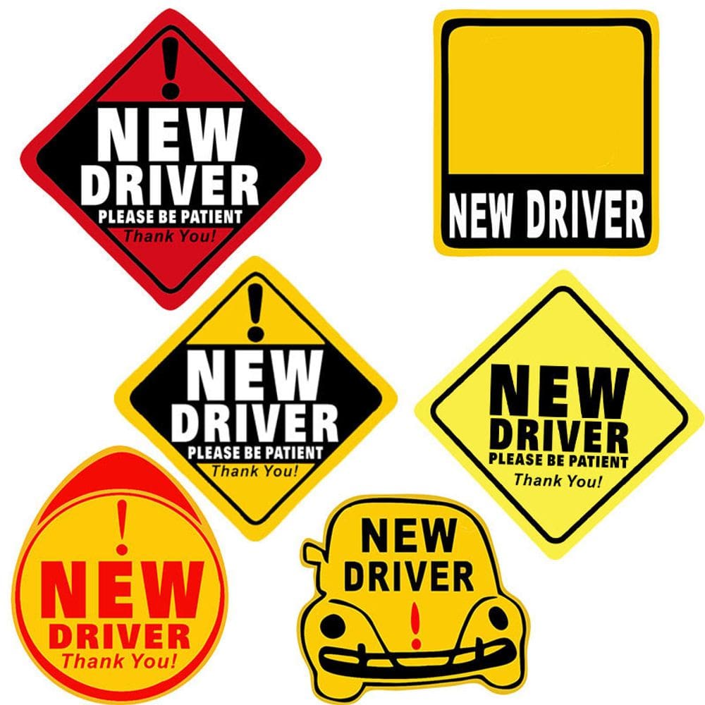 Adesivos para carros New Driver Warning 6 unidades/lote autoadesivos