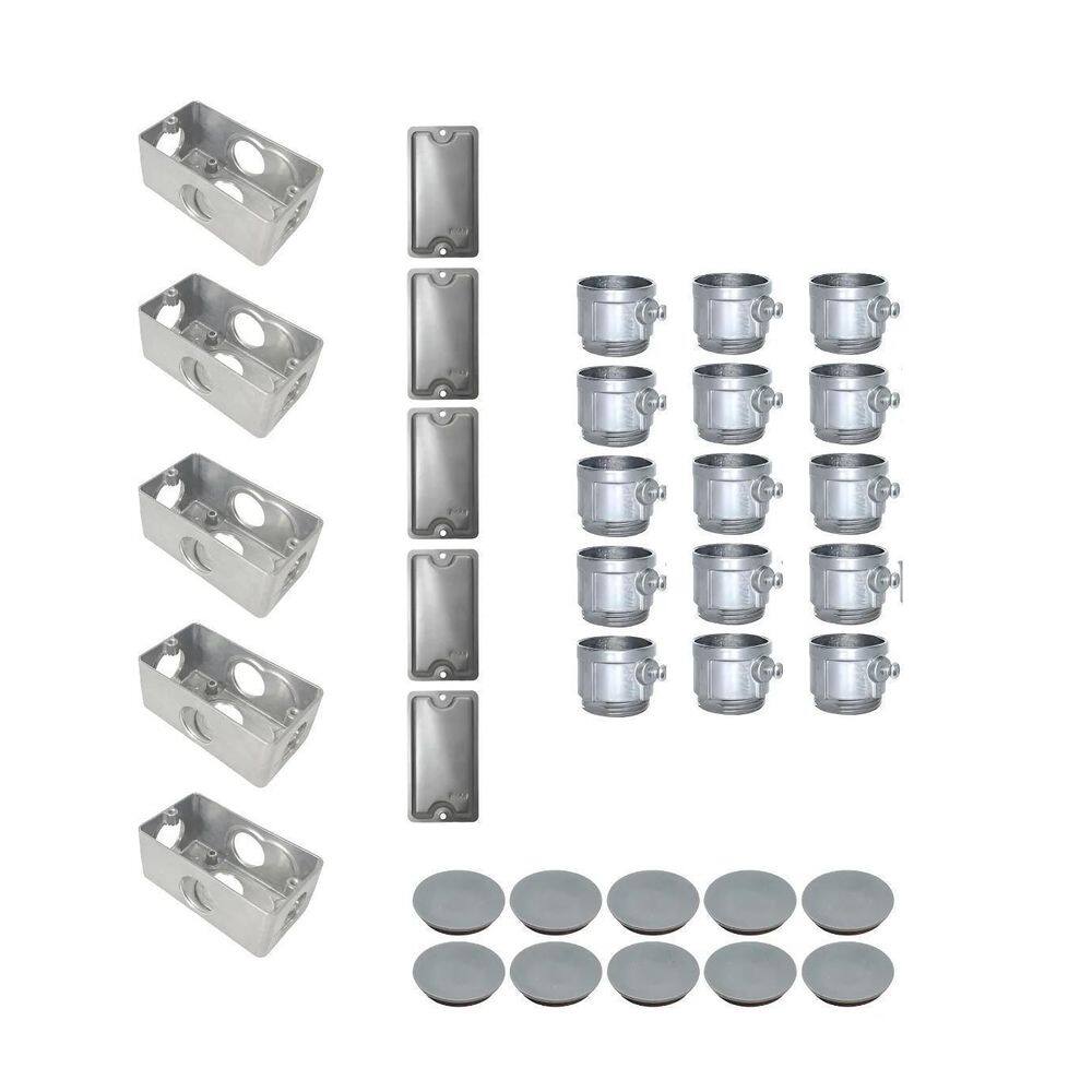 5 Kit Condulete 1 Polegada Cx Multipla Tipo X Aluminio Daisa