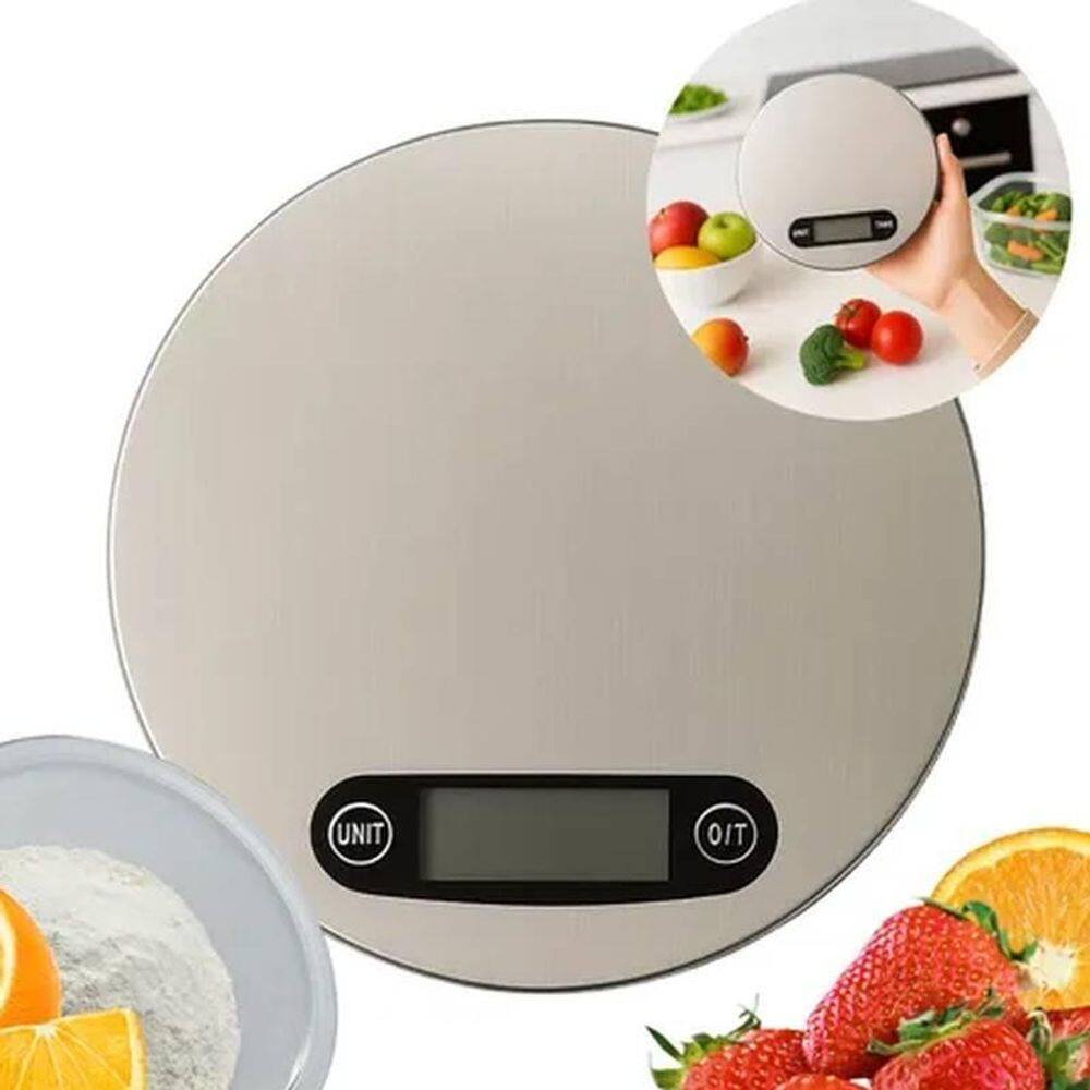 Balança De Cozinha Digital Redonda 10 Kilos Receitas E Dieta