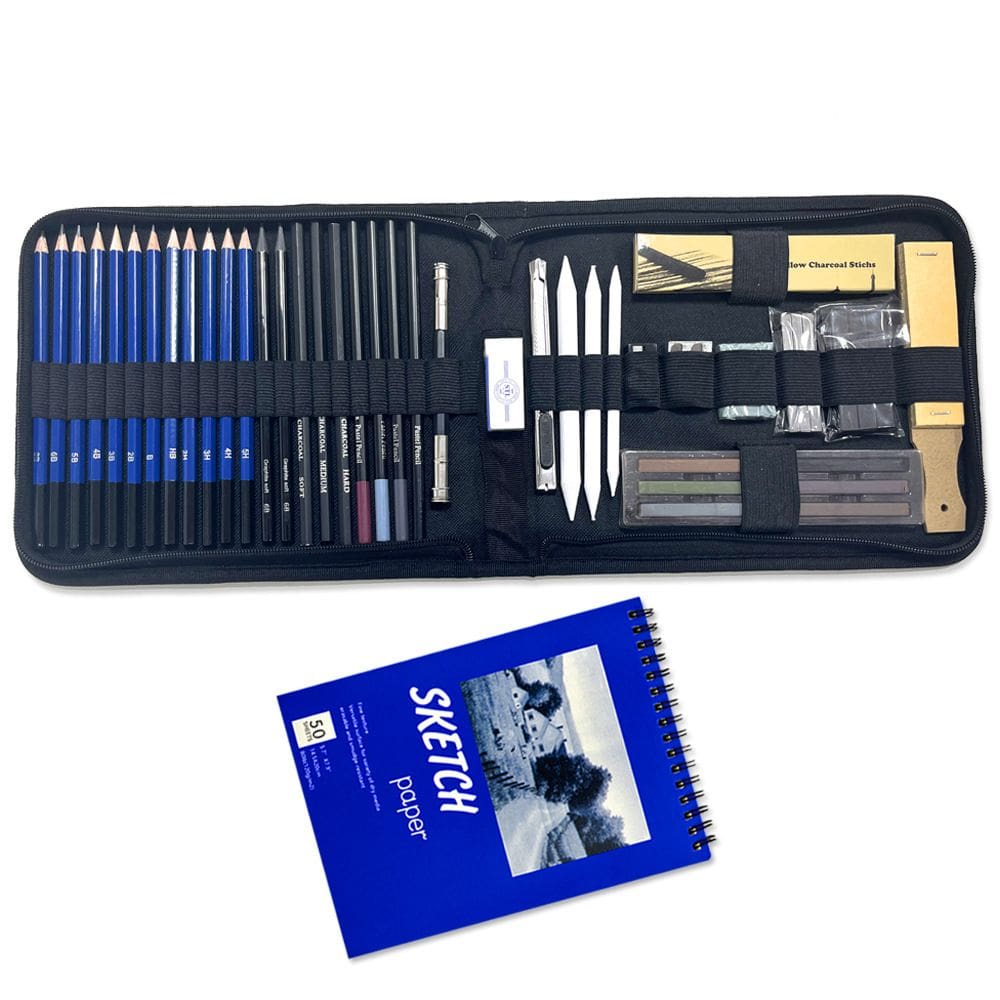 Conjunto de lápis Sketch, 42 unidades — inclui lápis de grafite e muito mais