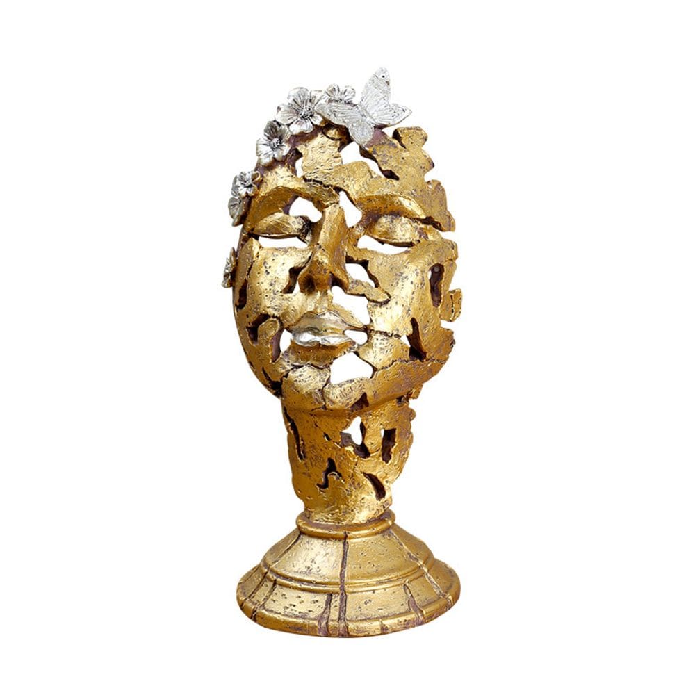 Estátua de escultura, rosto oco, resina de estilo europeu, 27 cm