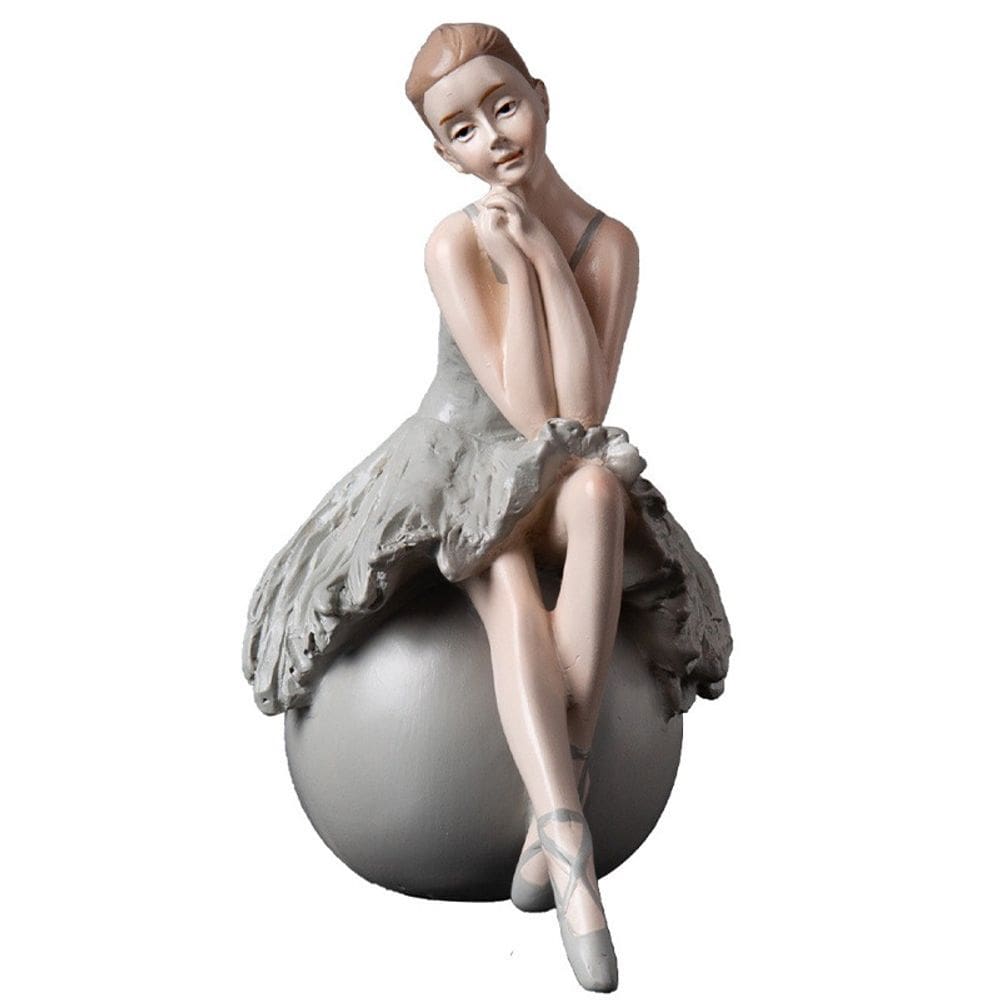 Estatueta de bailarina de balé, escultura criativa em resina nórdica
